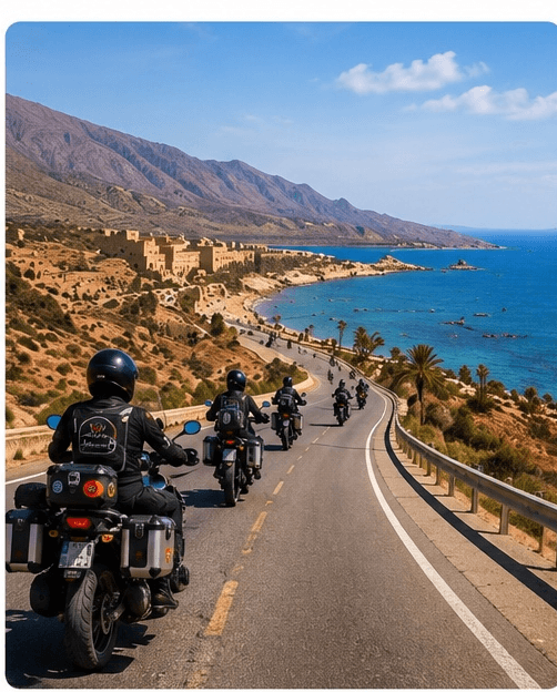 Tour Tunisia in moto sulla costa tunisina con il Motoclub Centauri del Sud durante un viaggio organizzato con guida italiana.